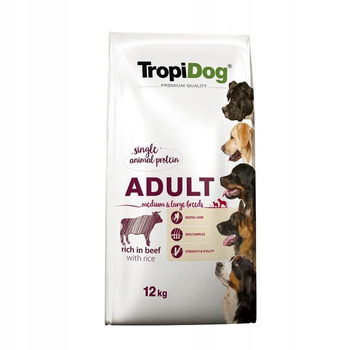 TropiDog Premium Adult ML Beef Rice 12 kg