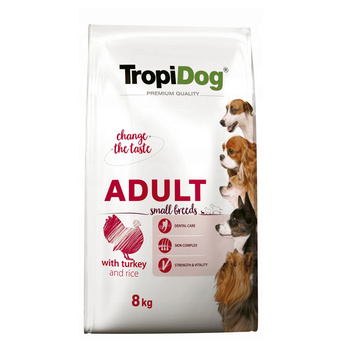 TropiDog Premium Adult S Turkey Rice 8 kg