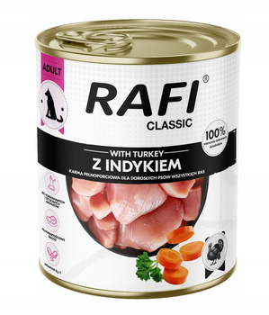 Mokra karma dla psa Rafi Classic z indykiem 800 g
