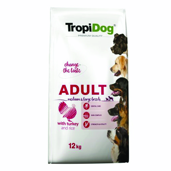 TropiDog Premium  Adult ML Turkey Rice 12kg